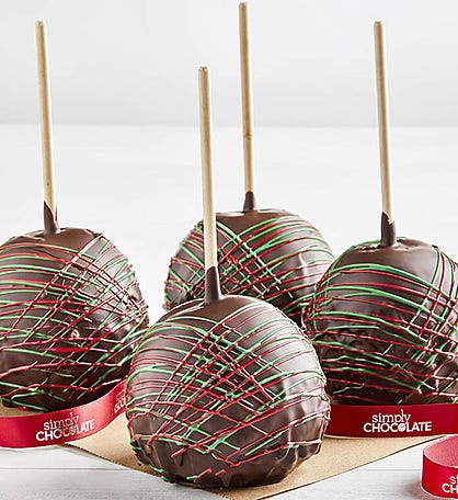 Simply Chocolate Holiday Caramel Apples 